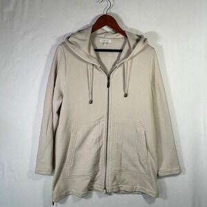 Habitat Clothes To Live In Beige Full Zip Hoodie Side Zips Style 39029 Womens S